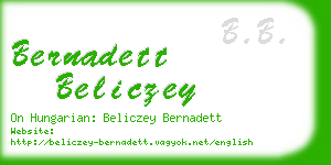 bernadett beliczey business card